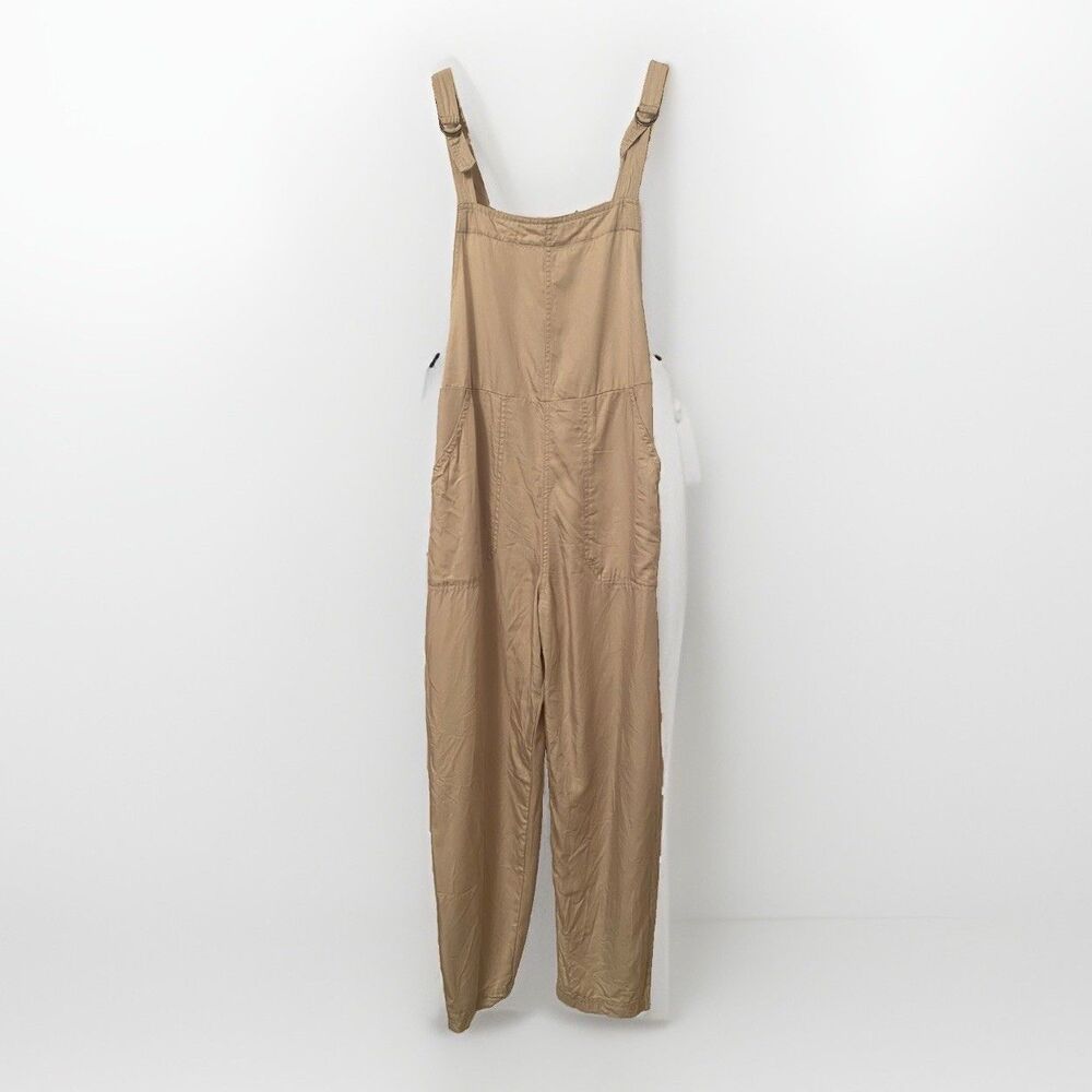 Abercrombie & Fitch Women’s Overalls Sz S Beige Tan Denim Adjustable Straps